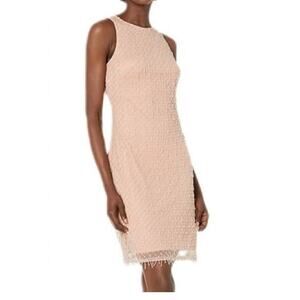 Jenny Yoo Dessert Rose Kendal Sleeveless Sheath Cocktail Dress Size M